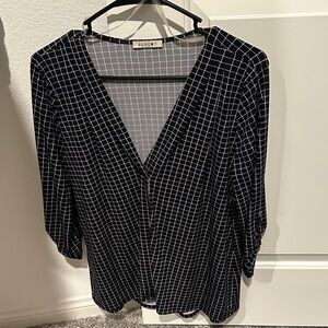 Beacon Black and White Grid Blouse